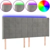 Image de vidaXL Tête de lit LED gris clair 183x16x118/128 cm velours