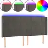 Image de vidaXL Tête de lit LED gris foncé 183x16x118/128 cm velours