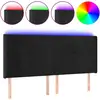 Image de vidaXL Tête de lit LED noir 183x16x118/128 cm velours