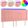 Image de vidaXL Tête de lit LED rose 183x16x118/128 cm velours