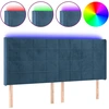 Image de vidaXL Tête de lit LED bleu foncé 203x16x118/128 cm velours