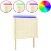 Image de vidaXL Tête de lit LED Crème 83x16x118/128 cm Similicuir