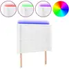 Image de vidaXL Tête de lit LED blanc 93x16x118/128 cm similicuir