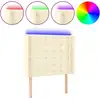 Image de vidaXL Tête de lit LED Crème 93x16x118/128 cm Similicuir