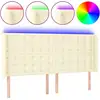 Image de vidaXL Tête de lit LED Crème 147x16x118/128 cm Similicuir