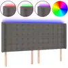 Image de vidaXL Tête de lit LED Gris 147x16x118/128 cm Similicuir