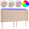 Image de vidaXL Tête de lit LED cappuccino brun 163x16x118/128cm similicuir