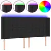 Image de vidaXL Tête de lit LED noir 183x16x118/128 cm similicuir