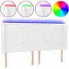 Image de vidaXL Tête de lit LED blanc 183x16x118/128 cm similicuir