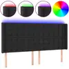 Image de vidaXL Tête de lit LED noir 203x16x118/128 cm similicuir