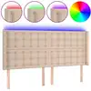 Image de vidaXL Tête de lit LED marron cappuccino 203x16x118/128cm similicuir