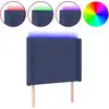 Image de vidaXL Tête de lit LED bleue 83x16x118/128 cm Tissu