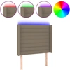 Image de vidaXL Tête de lit LED Taupe 93x16x118/128 cm Tissu