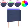 Image de vidaXL Tête de lit LED bleue 93x16x118/128 cm Tissu