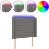 Image de vidaXL Tête de lit LED gris foncé 103x16x118/128 cm Tissu