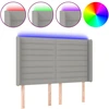 Image de vidaXL Tête de lit LED gris clair 147x16x118/128 cm Tissu