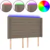 Image de vidaXL Tête de lit LED Taupe 147x16x118/128 cm Tissu