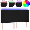 Image de vidaXL Tête de lit LED noir 183x16x118/128 cm Tissu