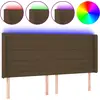 Image de vidaXL Tête de lit LED brun foncé 183x16x118/128 cm Tissu