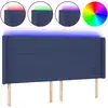 Image de vidaXL Tête de lit LED bleue 183x16x118/128 cm Tissu