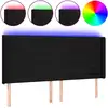 Image de vidaXL Tête de lit LED noir 203x16x118/128 cm Tissu