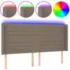 Image de vidaXL Tête de lit LED Taupe 203x16x118/128 cm Tissu