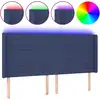 Image de vidaXL Tête de lit LED bleue 203x16x118/128 cm Tissu