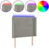 Image de vidaXL Tête de lit LED gris clair 83x16x118/128 cm velours