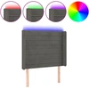 Image de vidaXL Tête de lit LED gris foncé 83x16x118/128 cm velours