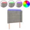 Image de vidaXL Tête de lit LED gris clair 93x16x118/128 cm velours