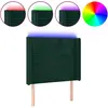 Image de vidaXL Tête de lit LED vert foncé 93x16x118/128 cm velours