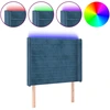 Image de vidaXL Tête de lit LED bleu foncé 93x16x118/128 cm velours