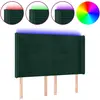 Image de vidaXL Tête de lit LED vert foncé 147x16x118/128 cm velours
