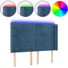 Image de vidaXL Tête de lit LED bleu foncé 147x16x118/128 cm velours