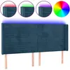 Image de vidaXL Tête de lit LED bleu foncé 163x16x118/128 cm velours