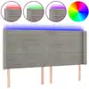 Image de vidaXL Tête de lit LED gris clair 183x16x118/128 cm velours