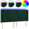 Image de vidaXL Tête de lit LED vert foncé 183x16x118/128 cm velours