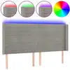 Image de vidaXL Tête de lit LED gris clair 203x16x118/128 cm velours