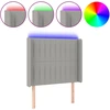Image de vidaXL Tête de lit LED gris clair 83x16x118/128 cm Tissu