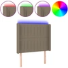 Image de vidaXL Tête de lit LED Taupe 83x16x118/128 cm Tissu