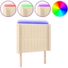 Image de vidaXL Tête de lit LED Crème 83x16x118/128 cm Tissu