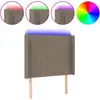 Image de vidaXL Tête de lit LED Taupe 103x16x118/128 cm Tissu
