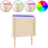 Image de vidaXL Tête de lit LED Crème 103x16x118/128 cm Tissu