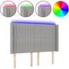 Image de vidaXL Tête de lit LED gris clair 147x16x118/128 cm Tissu