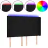 Image de vidaXL Tête de lit LED noir 147x16x118/128 cm Tissu
