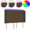 Image de vidaXL Tête de lit LED brun foncé 147x16x118/128 cm Tissu