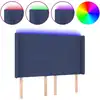 Image de vidaXL Tête de lit LED bleue 147x16x118/128 cm Tissu