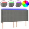 Image de vidaXL Tête de lit LED gris foncé 163x16x118/128 cm Tissu