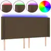 Image de vidaXL Tête de lit LED brun foncé 163x16x118/128 cm Tissu