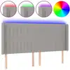 Image de vidaXL Tête de lit LED gris clair 183x16x118/128 cm Tissu